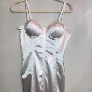 Satin bodycon slip dress
